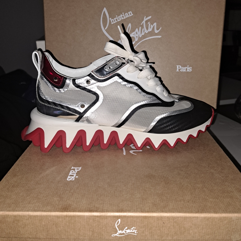 Christian Louboutin Men's Black and Red Sneakers